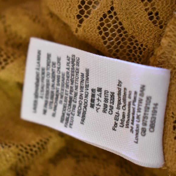 Free People Miles Of Lace Mini Dress in Gold - Picture 13 of 14